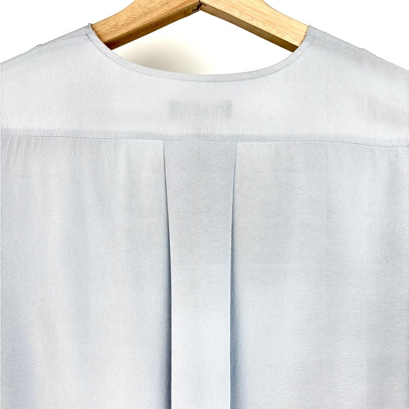 Rag & Bone Victor 100% Silk Draped Wrap Front Long Sleeve Blue Blouse Size M - Picture 6 of 13